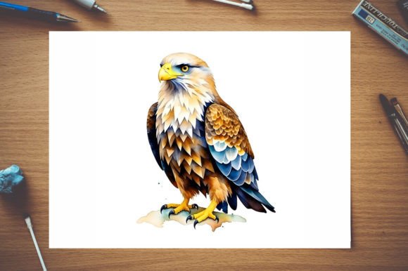 Beautiful Watercolor Eagle Graphic in Illustrations