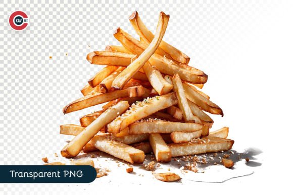 Crispy Watercolor French Fries Clipart Illustrations