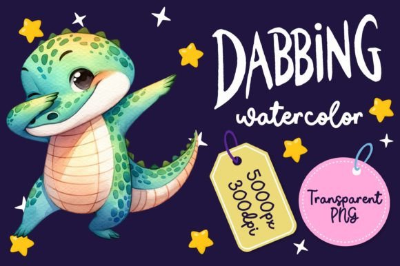 Cute Dabbing Crocodile Watercolor Illustrations Review