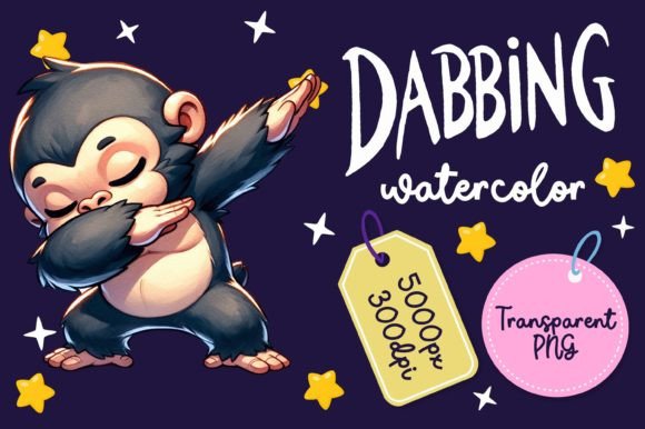 Cute Dabbing Gorilla Watercolor Illustrations Review