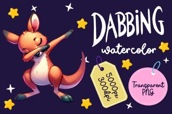 Cute Dabbing Kangaroo Watercolor Illustrations Review