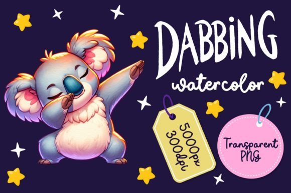 Cute Dabbing Koala Watercolor Illustrations for Branding