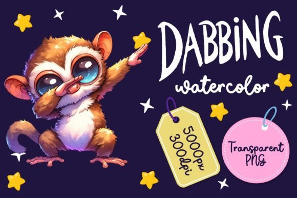 Cute Dabbing Tarsier Watercolor Illustrations Review