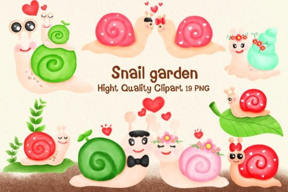 Cute Snail Clipart: Watercolor Illustrations for Sales