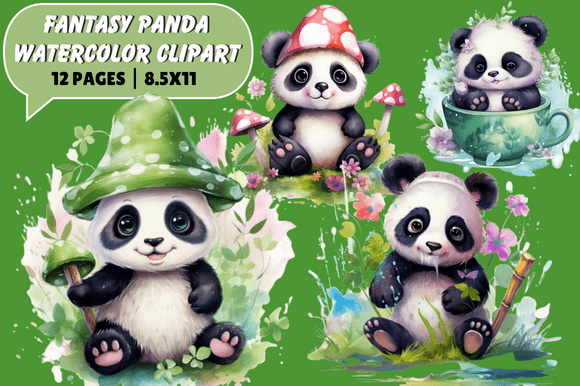 Fantasy Panda Watercolor Clipart Illustrations Review