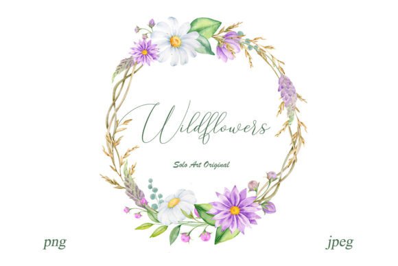 Floral Wreath Watercolor Frame for Illustrations