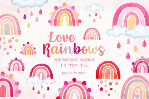 Raining Rainbows Watercolor Clipart: Illustrations Review