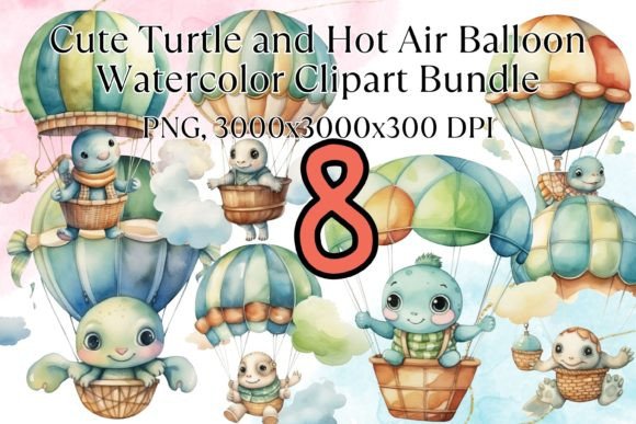 Turtle Hot Air Balloon Illustrations Bundle Review