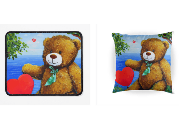 Valentine Tedday Bear Heart Watercolor Illustrations Review