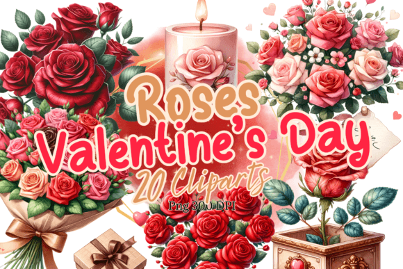 Valentine’s Roses Watercolor Clipart: Illustrations Review