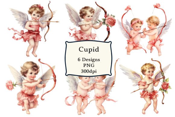 Watercolor Cupid Clipart: Illustrations for Branding