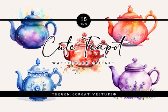 Watercolor Cute Teapot PNG Clipart Illustrations Review