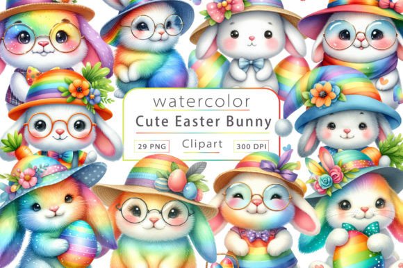 Watercolor Easter Bunny Sublimation Illustrations Review