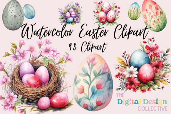 Watercolor Easter Clip Art Eggs: Illustrations Review